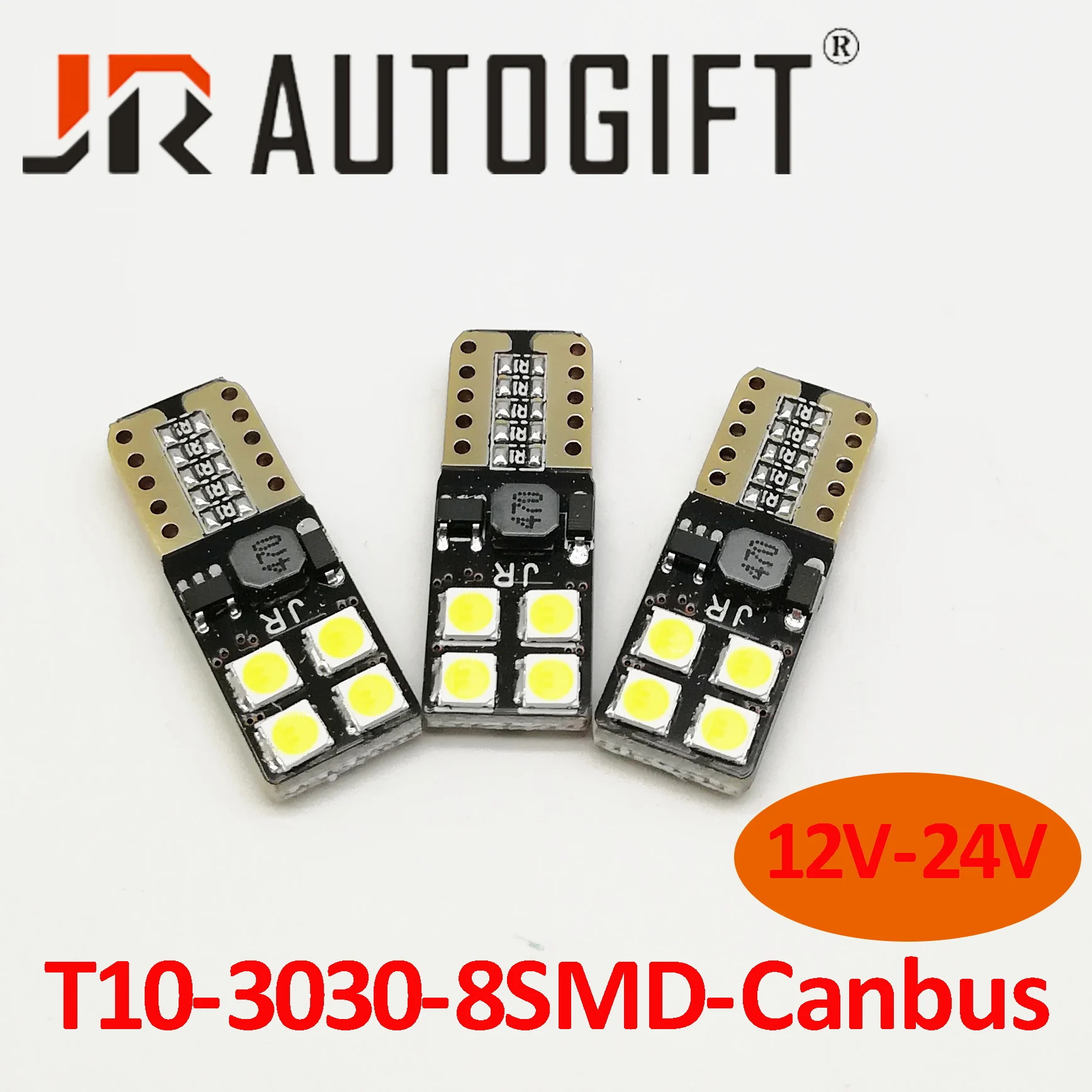 2 шт. W5W светодиодный canbus без ошибок T10 8 SMD 3030 автомобильный светильник 12 24V 194 168