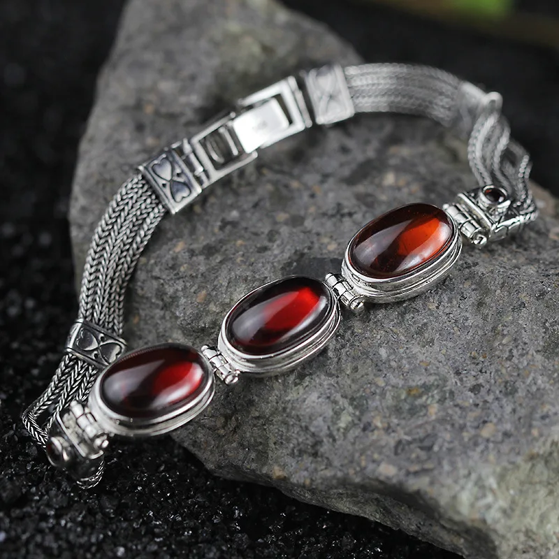 Настоящий чистый 925 пробы Серебряный женский браслет с натуральным цитриновый