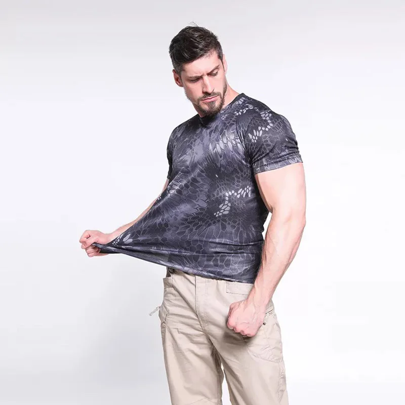 Мужская быстросохнущая футболка VENRAFAN Bionic Камуфляжный костюм с коротким рукавом