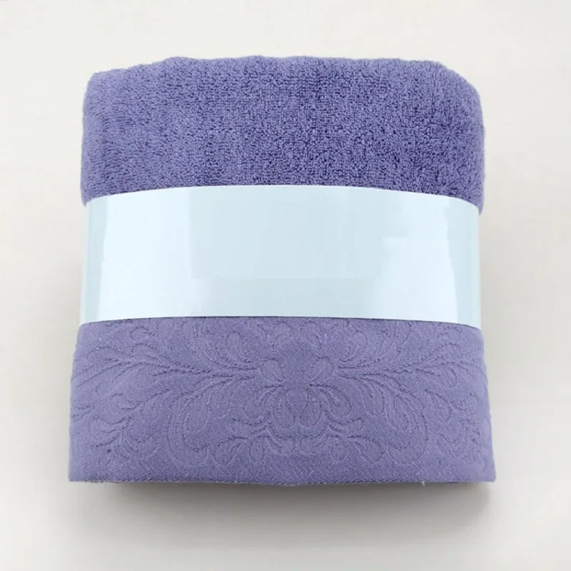 Однотонное толстое банное полотенце из хлопка 70*140 см впитывающее домашнее для