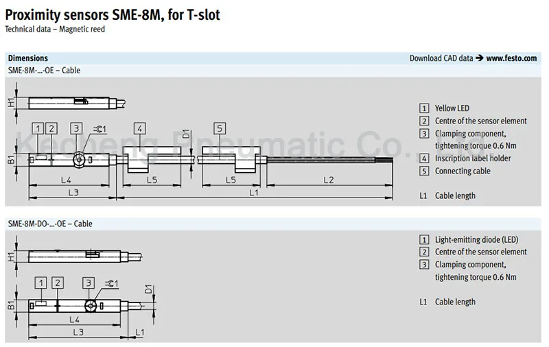 1 шт. 543862 пневматический цилиндр festo магнитный переключатель SME 8m DS 24 v K 2,5 OE 0 e ДАТЧИК три ядра датчик приближения