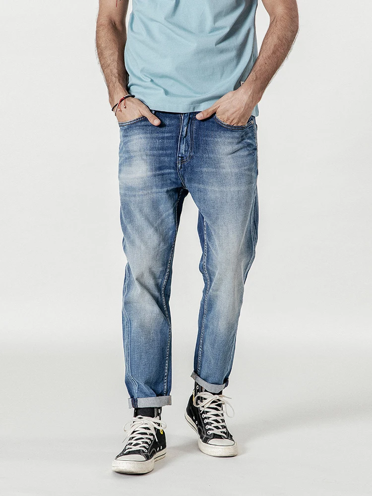 Мужские облегающие брюки из денима SIMWOOD, джинсы длиной до щиколотки,, уличные джинсовый брюки батальных размеров, 190028