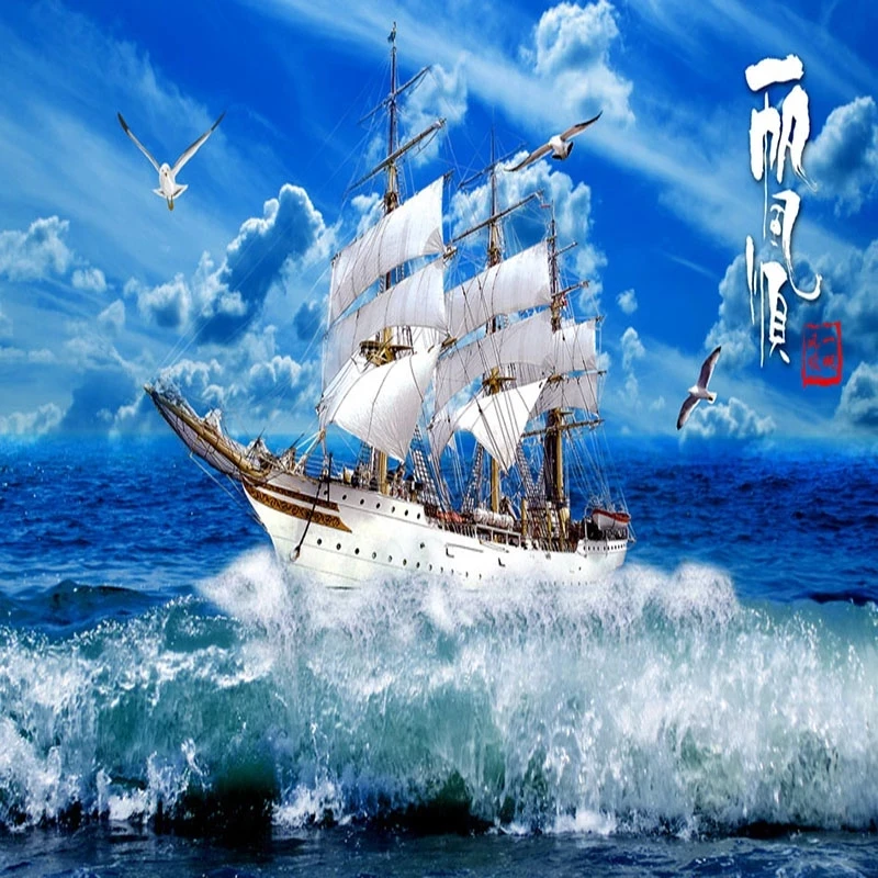 Самоклеящиеся обои на заказ большие настенные украшения для гостиной с морскими