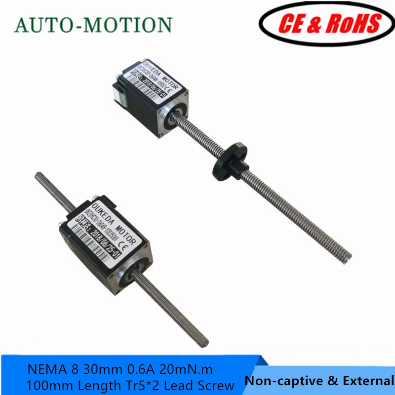Nema 8 невыпадающий шаговый электродвигатель и со свинцовым винтом с 100 мм Tar5 * 2 Tr3.5 0