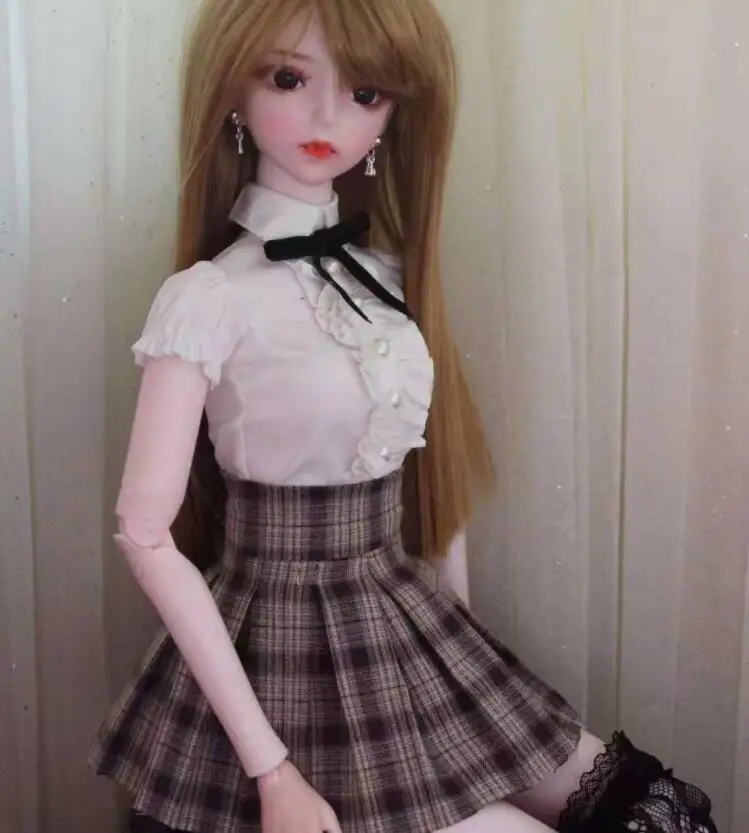 

1/3 College Style Pleated Skirt Suit BJD Doll Dress 1/4 MSD Doll Clothes,60cm Doll Clothes One Piece Free shipping