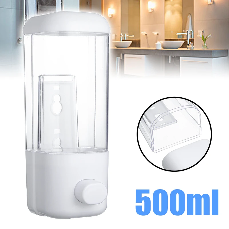 

500ml Wall Mount Bathroom Soap Dispenser ABS Manual Pressure Shampoo Dispenser Bathroom Kitchen Accessories