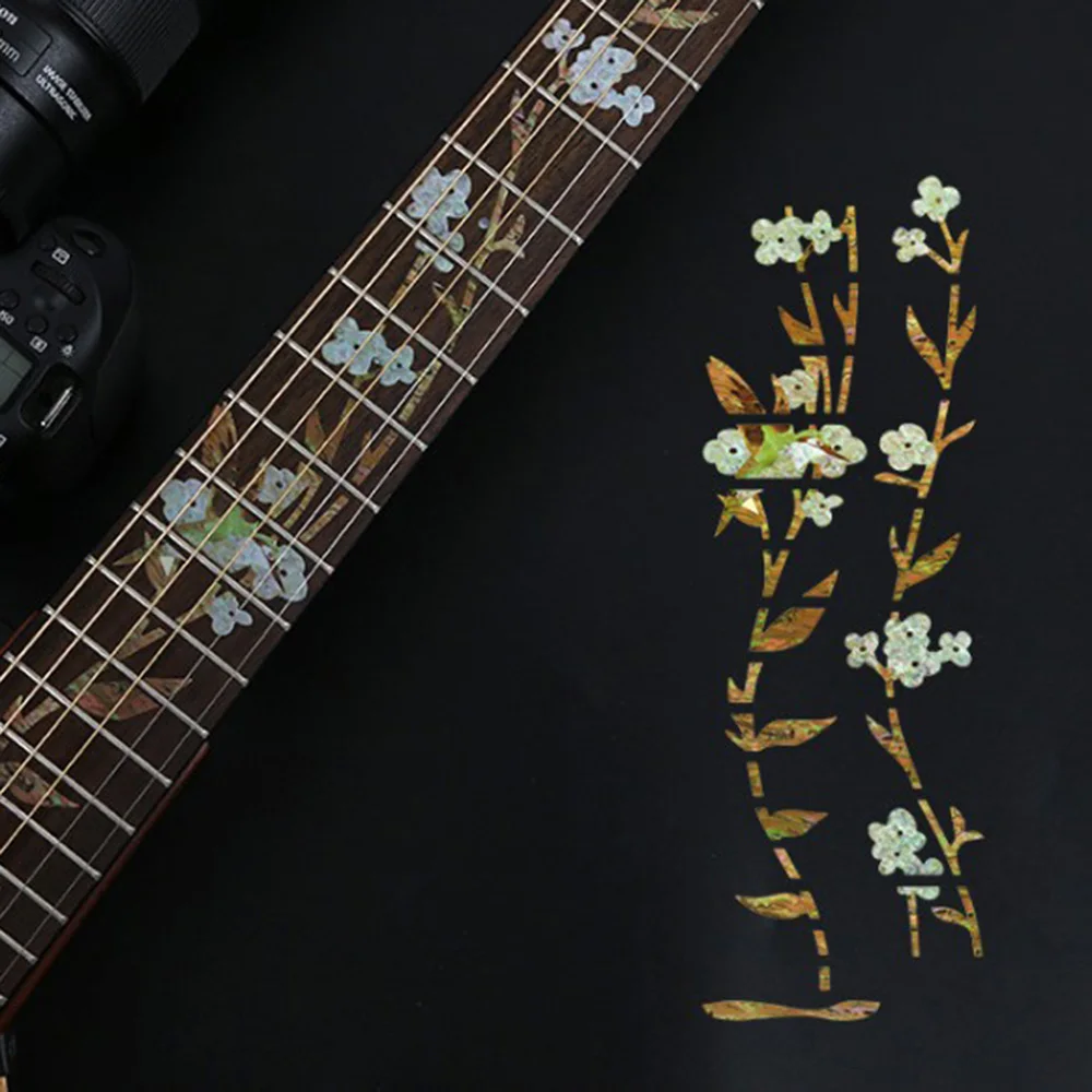 elektrische akustische gitarre aufkleber bass inlay aufkleber ultra dünne griffbrett aufkleber für gitarre zubehör kreuz inlay decals f