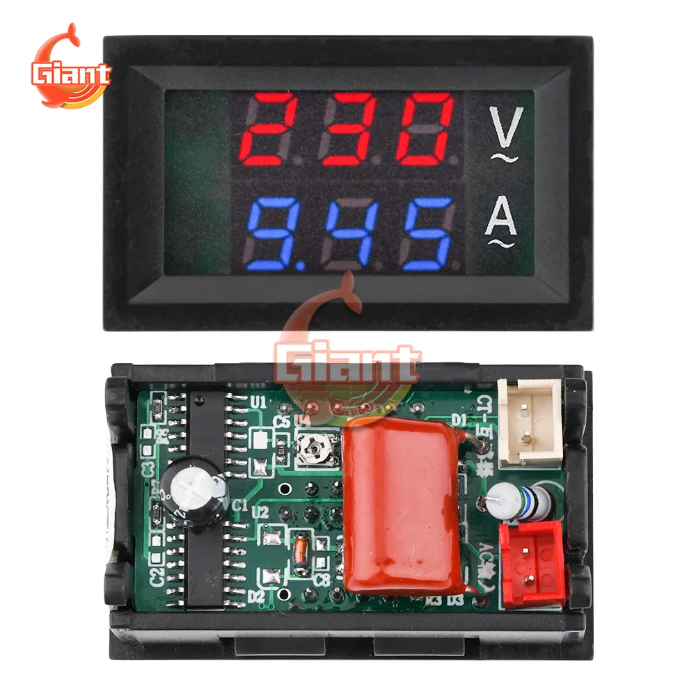 AC50-500V 10A 50A 100A светодиодный Высокоточный двойной дисплей Вольтметр Амперметр 220 В
