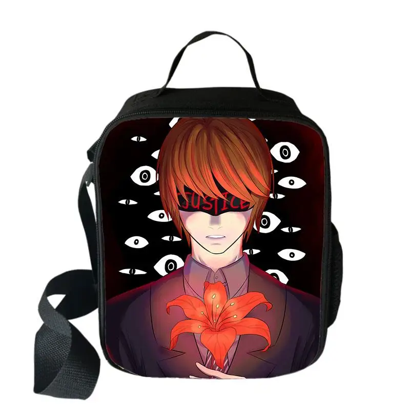 Anime Death Note Boys Girls Lunch Bags Kids Food Portable Insulated Lunch Box Children Crossbody Bags School Supplies