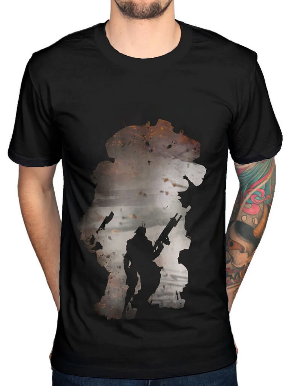 Официальный Titanfall 2 Реджи силуэт Футболка видео игры Playstation Xbox Merch хлопковая