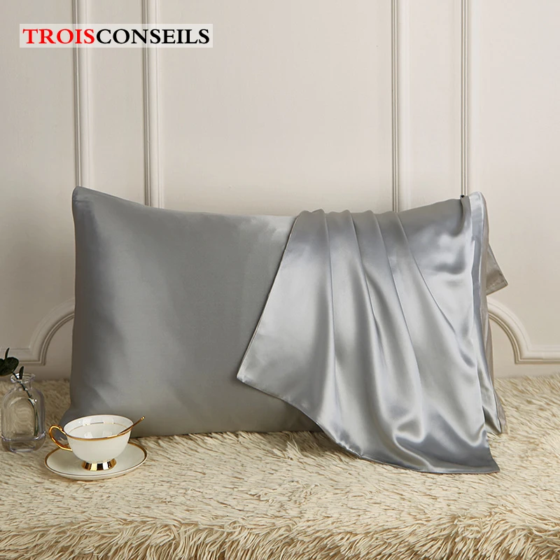 

Mulberry Silk Pillowcase 48X74CM Solid Satin Pillow Case Without Zipper Bed Throw Single Pillow Covers Queen King Multi-color