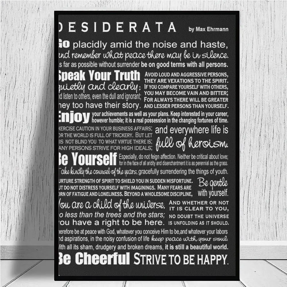 

Desiderata-черные холсты, принты, холст, живопись, скандинавские настенные картины, принты и Плакаты для гостиной