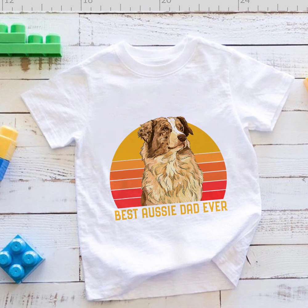

Best Aussie Dad Ever Funny T-shirt Summer Activity Toddler Boy Shirt High Quality Kids Clothes White O-Neck Short Sleeve Tees