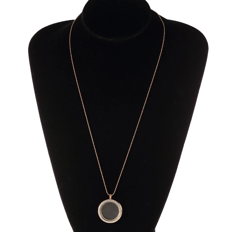 Круглое ожерелье с подвеской стеклянный кулон подарок круглая открывающаяся