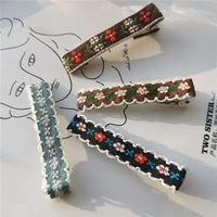 hair accessor hair clips embroidery slides 5 5cm retro vogue flower clips