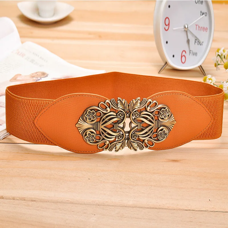 Женский широкий кожаный ремень модный пояс с поясом на резинке модель BL204 в