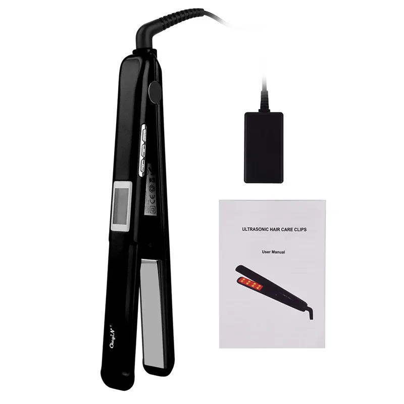 

Ultrasonic Infrared Hair Straightener Iron Recovers Damaged Hair Straightening LCD Display Flat Iron Hair Care Styling Tool