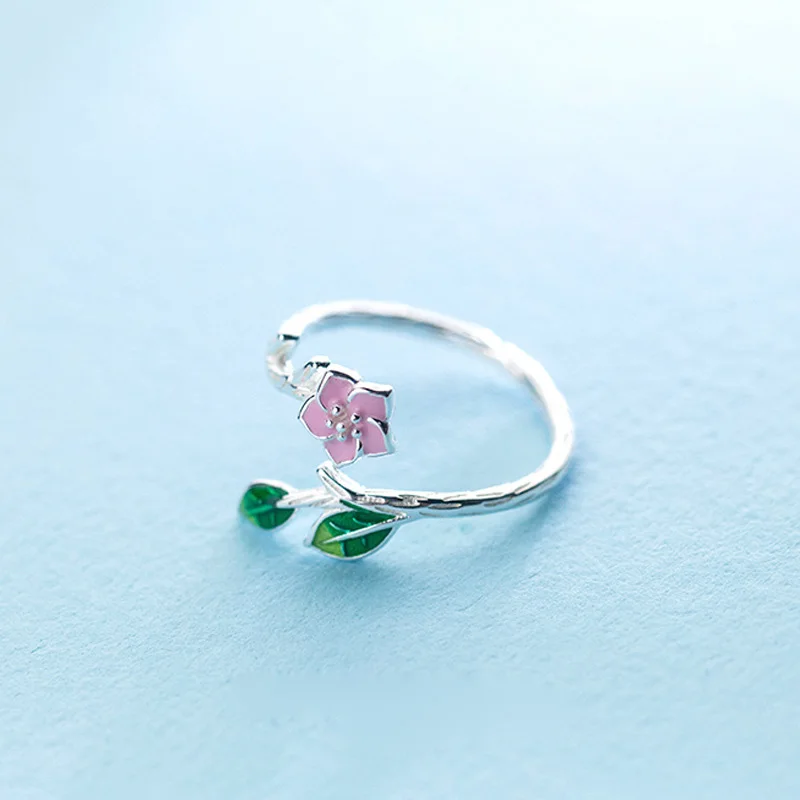 Женское коктейльное кольцо Trustdavis весеннее из стерлингового серебра 925 пробы с