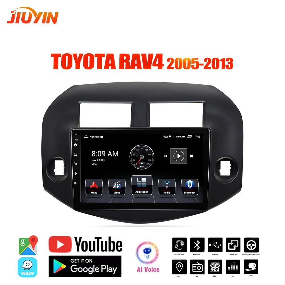 

JIUYIN Autoradio 2Din Car Radio For Toyota RAV4 2005-2013 Android 10 GPS Multimedia Player Bluetooth WIFI Touch Screen Stereo