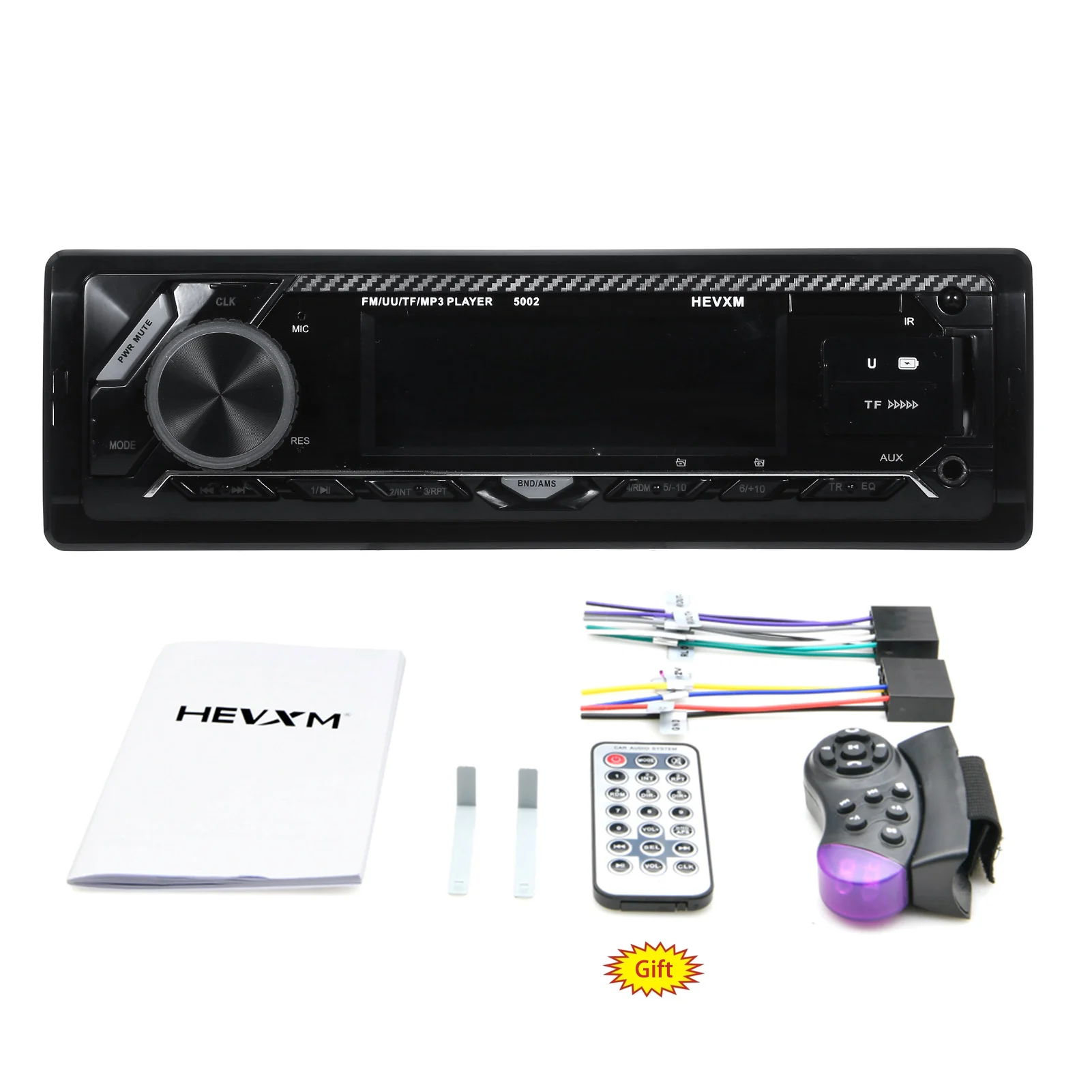 

7 Colors Digital HD LCD Display Car Stereo Audio Radio FM/UU/TF/MP3 Player BT 12V/24V Multimedia In-dash Dual USB Fast Charging