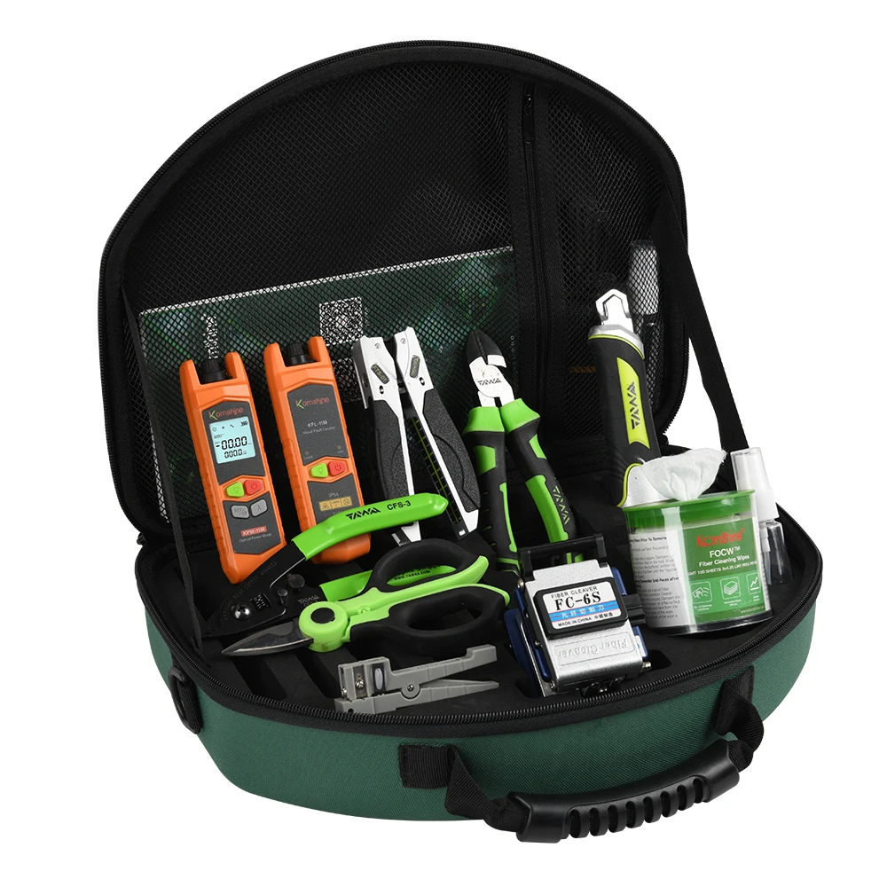 KOMSHINE KFH Series FTTH Tool Set Tool kit Include Optical Fiber Cleaver,Optical Power Meter,Optical Light Source,VFL ,ect