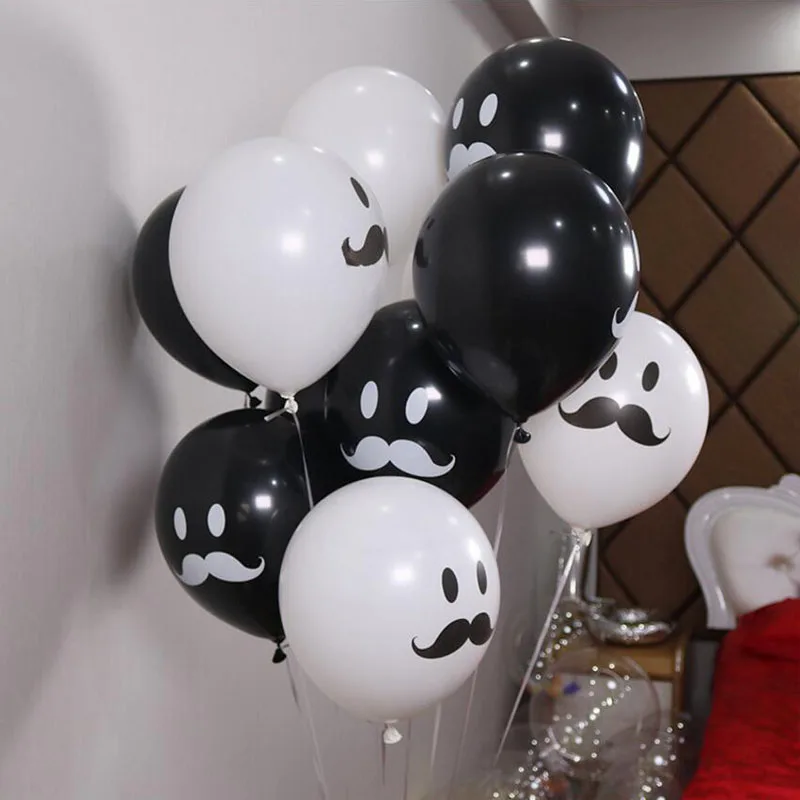 10 шт. латексные воздушные шары с усами 12 дюймов|Воздушные и аксессуары| |