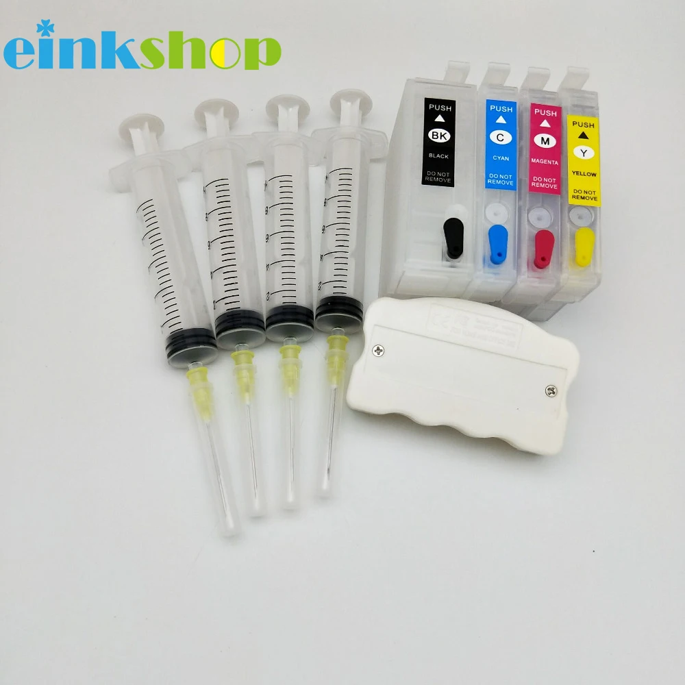 Сбрасыватель микросхем Einkshop T34 34 XL 4 цвета WF3725 многоразовый картридж без чипа для