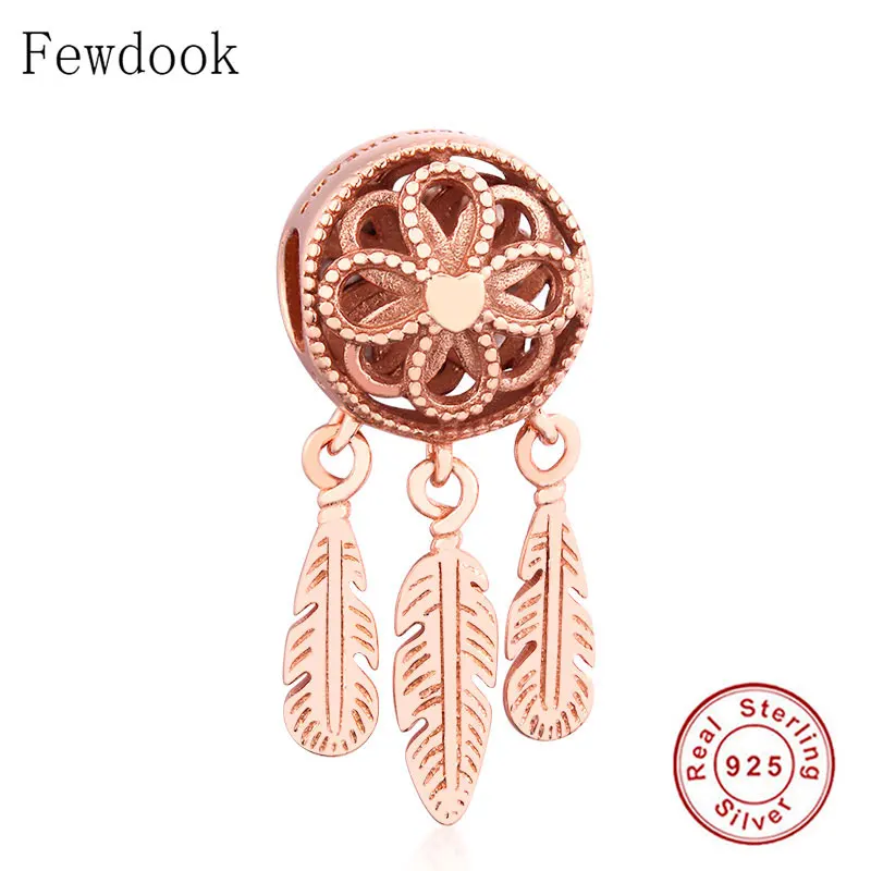 Бусина Шарм Ловец снов из серебра 925 пробы под розовое золото|Бусины| |
