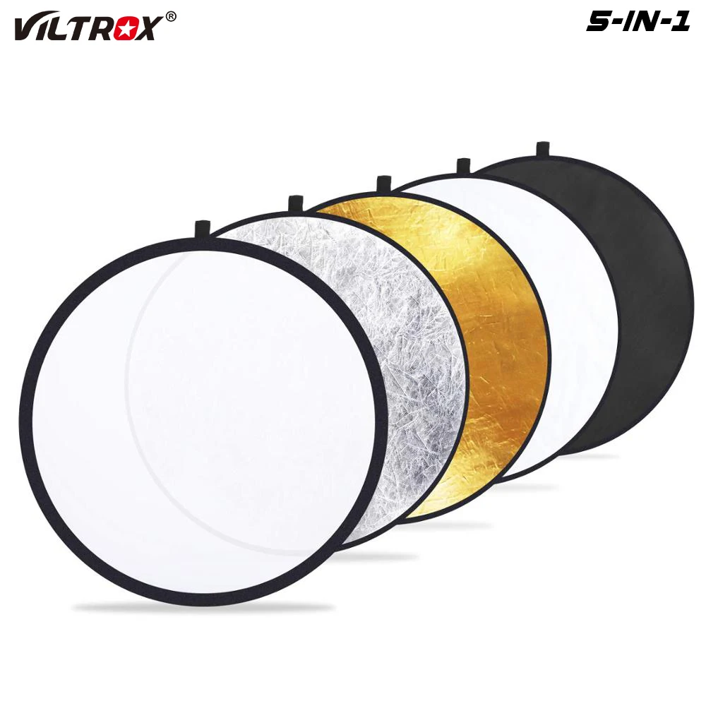 

5-in-1 Photography Reflector Light Reflectors for Photography Photo Reflector ，Silver，Black，White，Gold，Collapsible Translucent