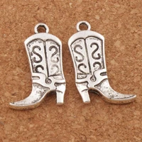 s design cowboy boots high heel charms pendants jewelry 25x16mm l250 25pcs zinc alloy tibetan silver