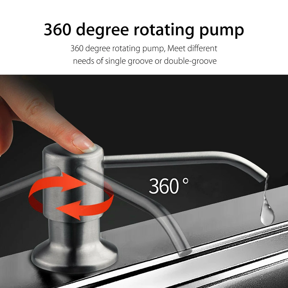 

Bathroom Soap Hand 300ML Stainless Steel Soap Dispenser Kitchen Sink Liquid Pumps Bottle DC156