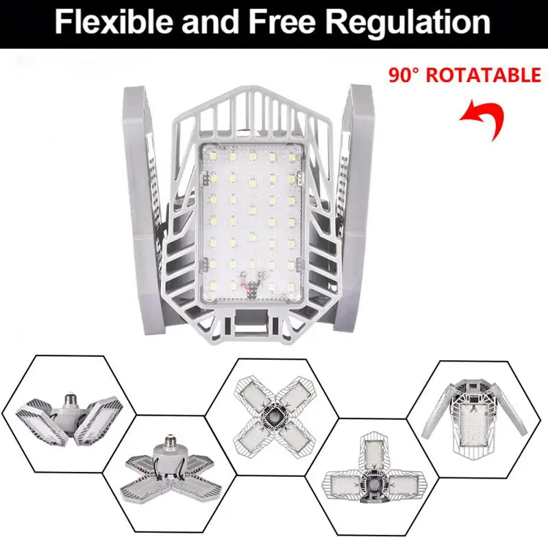 

E26/E27 LED Garage Light Deformable Ceiling Light Indoor for Garage Workshop LED Bulb Led Lamp Warehouse Machine Lamp