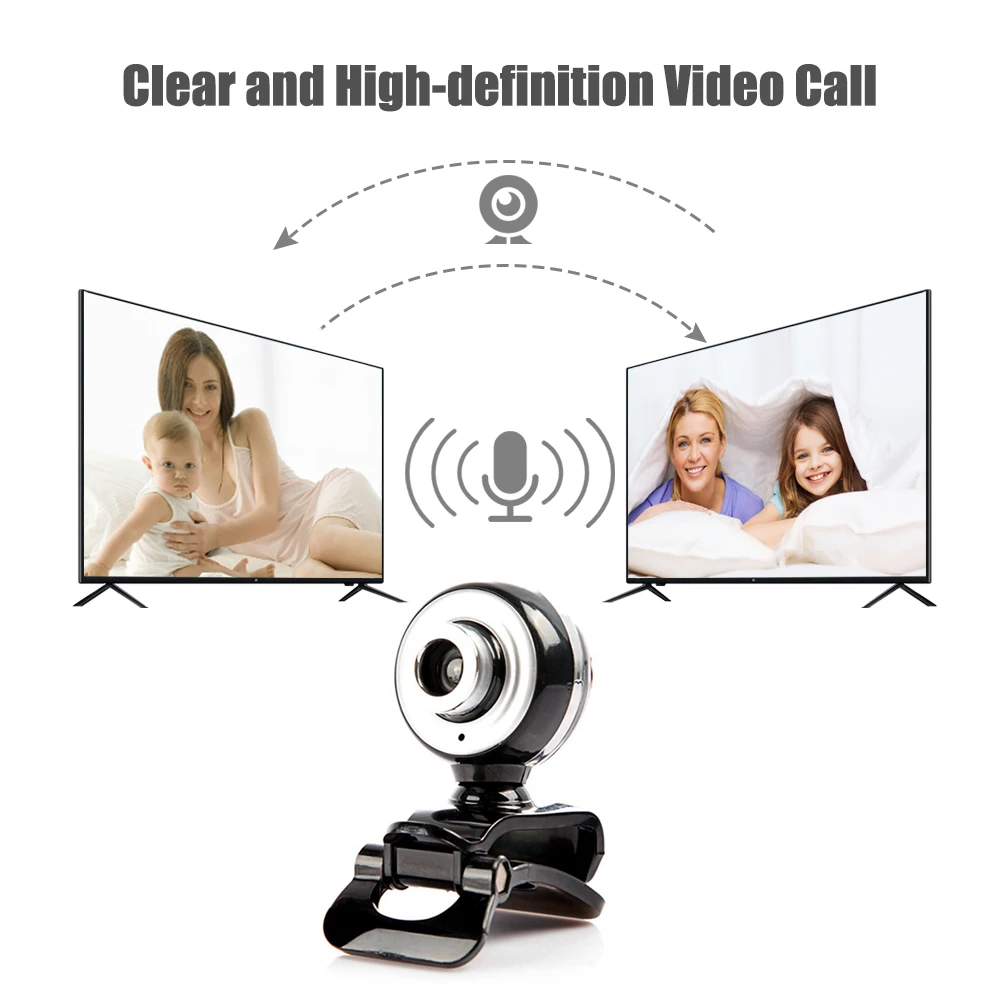 

Usb Webcam 12MP USB 2.0 High-definition Web Camera with Microphone Clip-on Base 30FPS Driveless for Laptop Computer