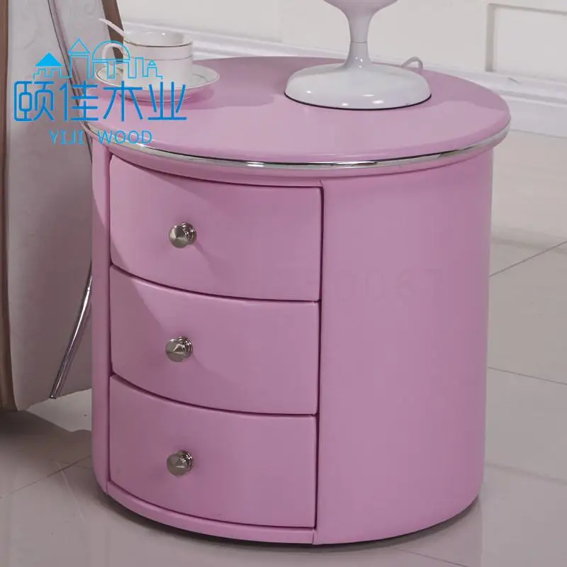 Кожа прикроватного столика простые лампы в европейском отель белый хранения