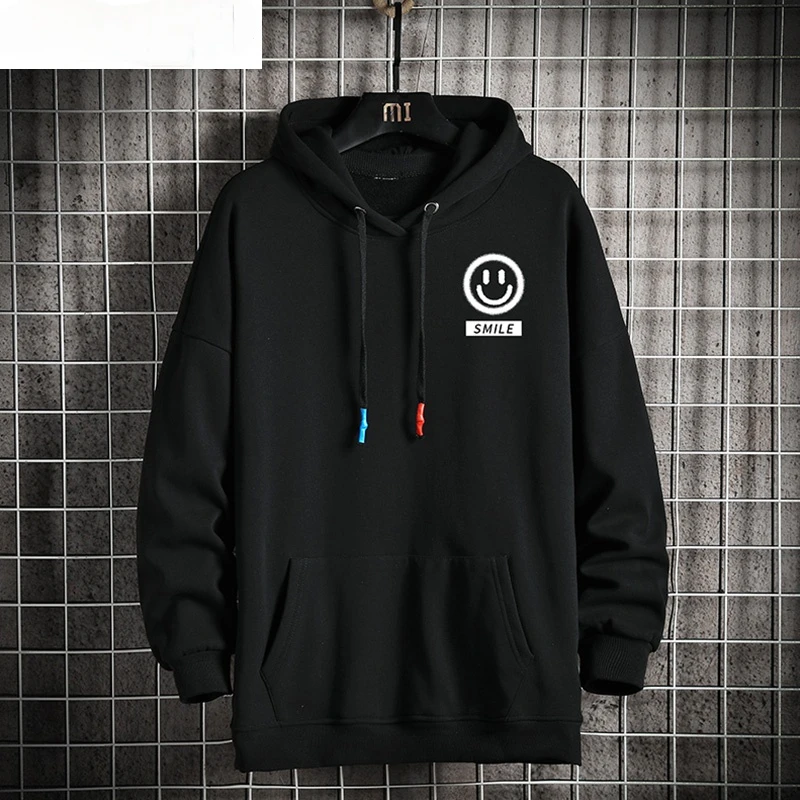 

Mens Hoodies Men 2020 Autumn Smile Sweatshirt Japanese Streetwear Harajuku Oversized Black Hoodie Men Sweatshirts