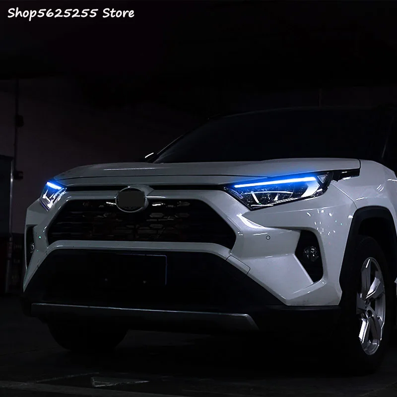 2 шт. светодиодные дневные ходовые огни указатели поворота для Toyota RAV4 RAV-4 2019 2020