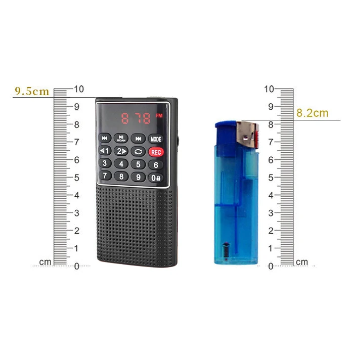 Мини fm-карманный радио динамик музыкальный плеер Поддержка TF AUX fm-рекордер