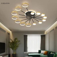 modern chandelier led round lamp bedroom room hall dining nordic creative minimalist style remote lighting fixture decoration