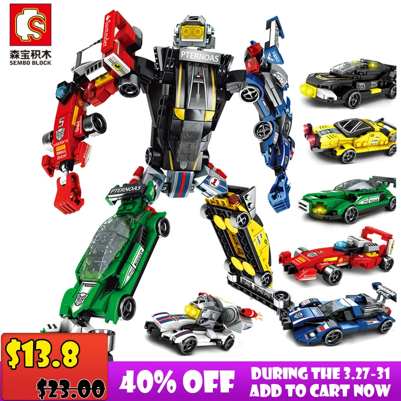 Робот Стиль Кирпичи Строительные блоки Совместимые основные бренды город