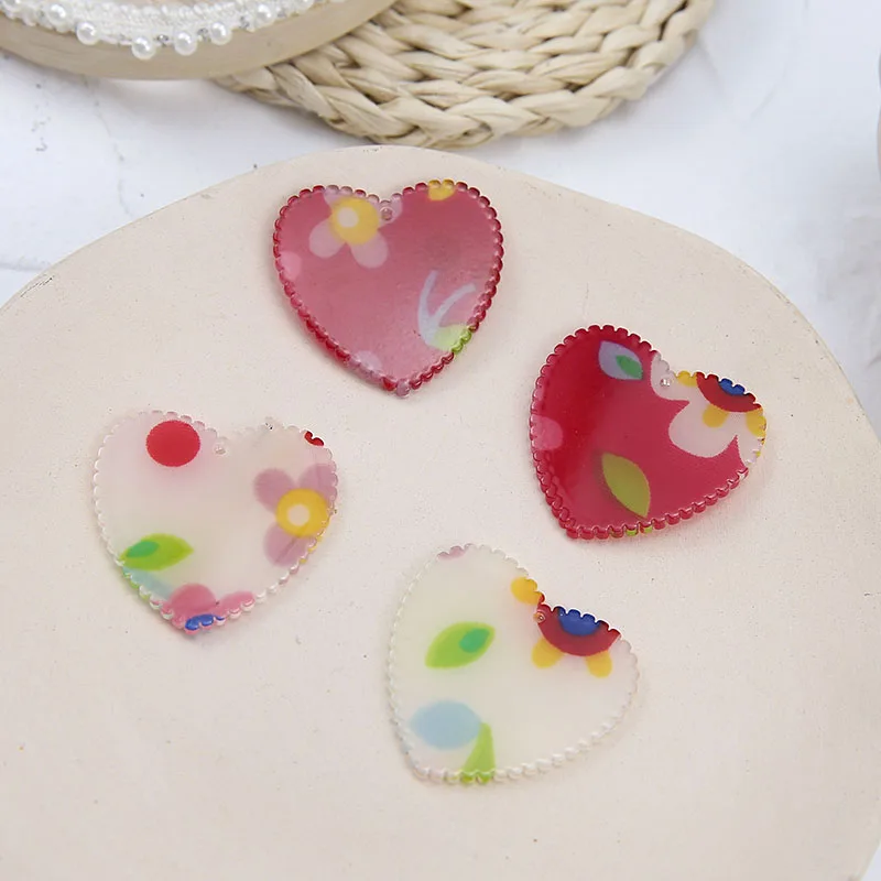 10 шт. серьги в Корейском стиле кружевные с цветочным принтом форме сердца для