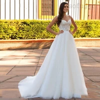 white wedding dress lace 3d flower o neck long sleeve simple bridal dresses zipper custom made plus size wedding gown
