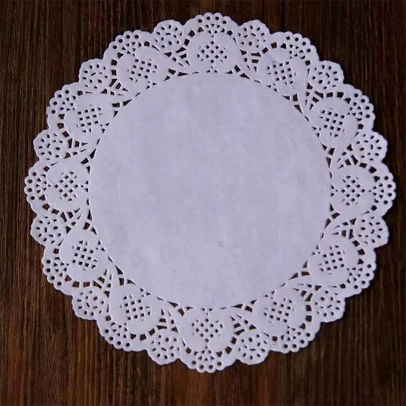 100 шт. белые кружевные круглые подушечки для упаковки тортов Свадебные украшения