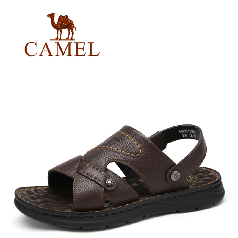 CAMEL модные летние мягкие дышащие уличные мужские сандалии кожаные походные