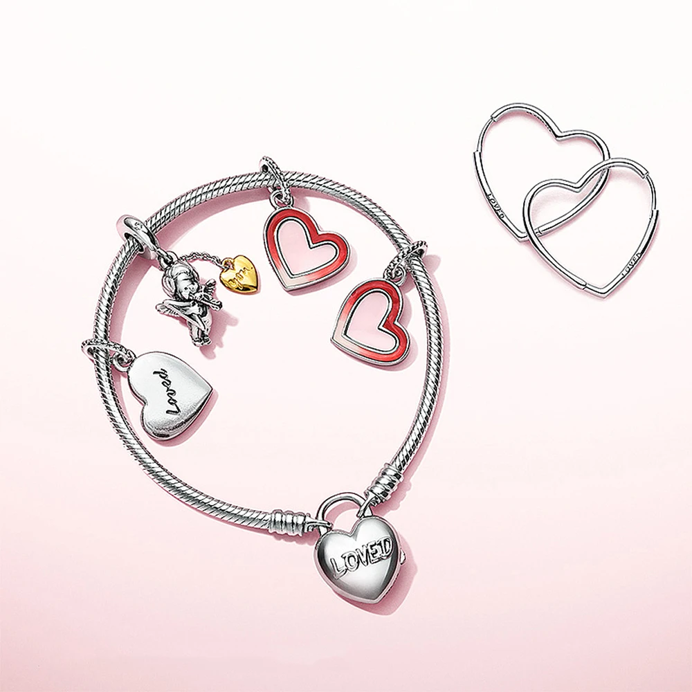 

Volayer 925 Sterling Silver Earring Asymmetrical Heart Hoop Earrings Cubic Zirconia Statement Stud Earrings Women Earrings Gift