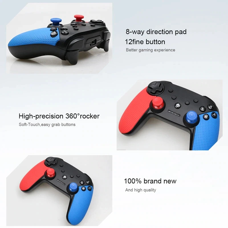 Беспроводной Bluetooth геймпад игровой джойстик с рукояткой 6 осей для Switch Pro NS