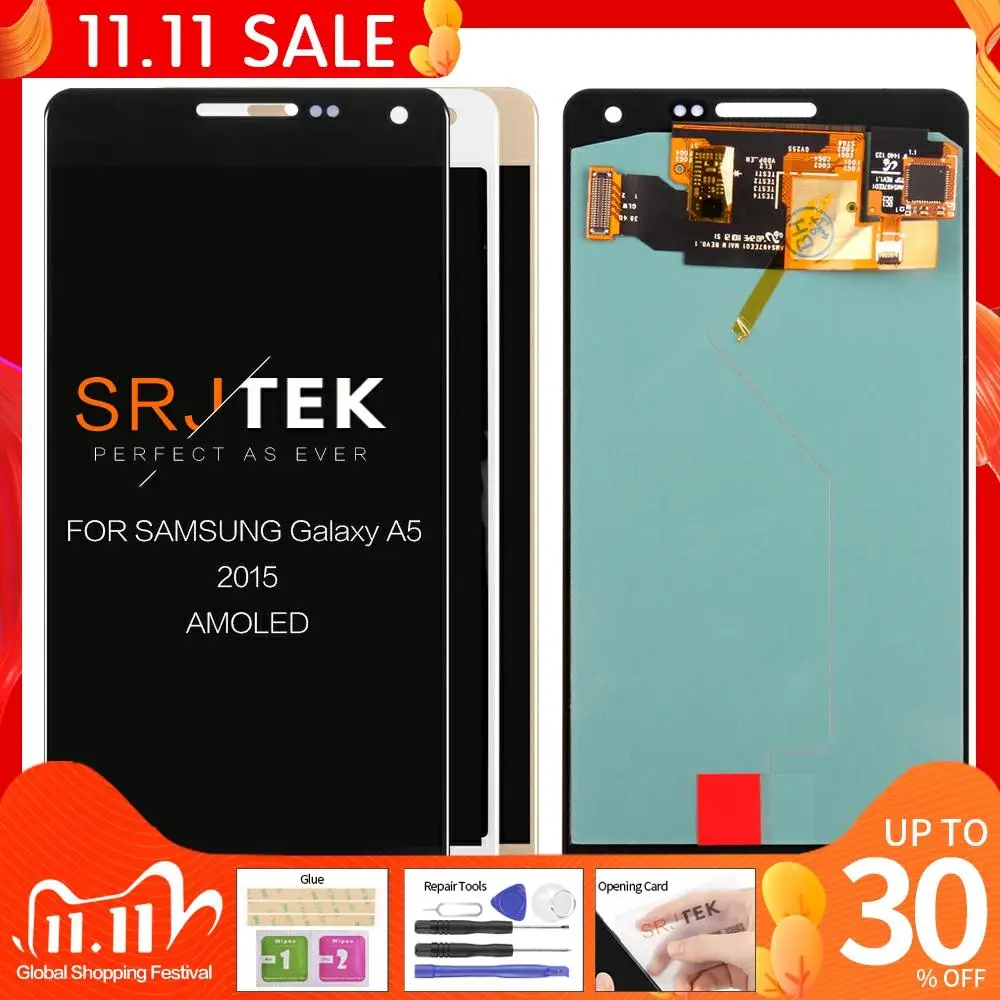 AMOLED ЖК дисплей для SAMSUNG Galaxy A5 2015 A500FU A500 A500F A500M сенсорный экран дигитайзер Замена