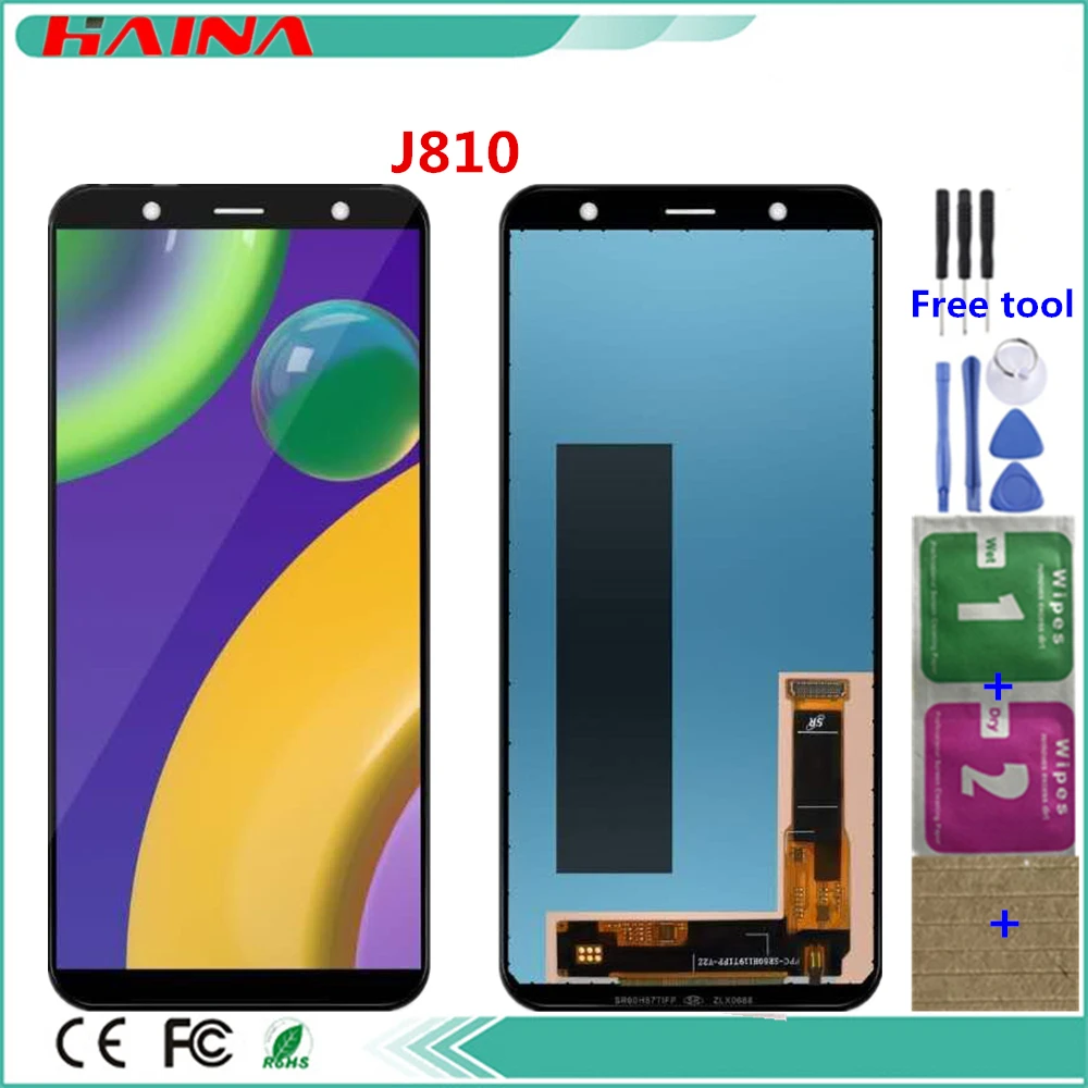 AMOLED TFT для Samsung J8 2018 J800 Lcd J810 J810Y J810FN ЖК дисплей сенсорный экран дигитайзер сборка