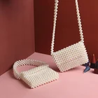 Роскошная плетеная вручную женская сумка на плечо, Женская винтавечерние, маленькая сумка с клапаном, миниатюрная сумка через плечо