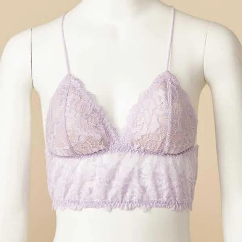 light purple Пуш-ап кружевной спортивный бюстгальтер для девочек переходного возраста от Для женщин, сексуальное нижнее белье, корсет нижнее белье без косточек размеры прозрачный бюстгальтер, короткие топы бюстгальтер - Цвет: light purple