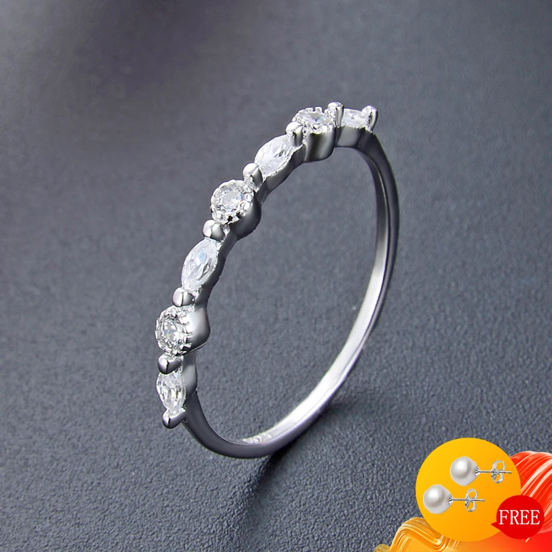 

Elegant Ring with AAA Zircon Gemstone Finger Rings 925 Sterling Silver Jewelry for Women Wedding Party Gift Ornaments Wholesale